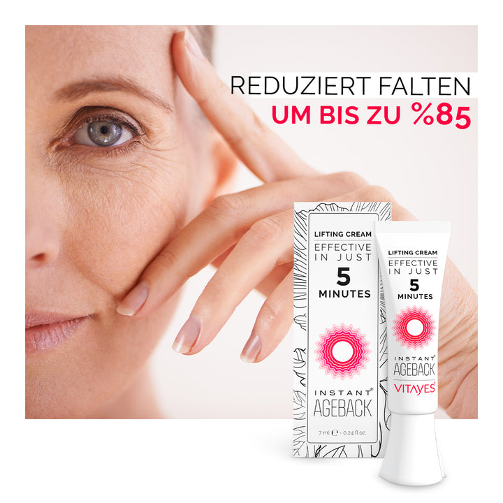 Instant Ageback Anti Aging Creme gegen Augenringe Tränensäcke Soforteffekt Faltencreme